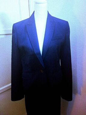 J CREW 3PIECE 70$ Womens Navy SUIT  Blazer - Single-Breasted Suit Jacket. Lined